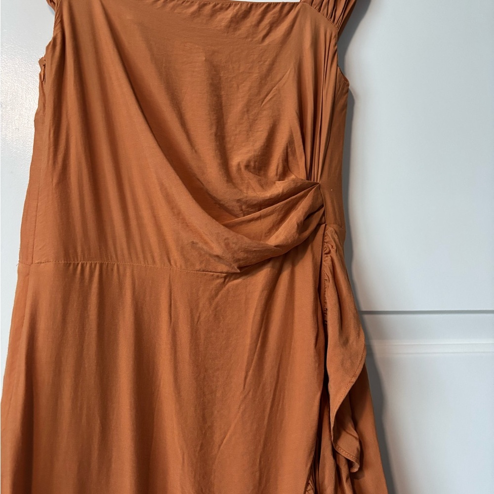 Rust Ruffle Midi Dress - Unbranded - Picture 4 of 5
